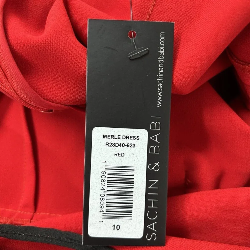 NEW Sachin‎ and Babi Merle Red Dress Womens Size 10 Sleeveless Bow